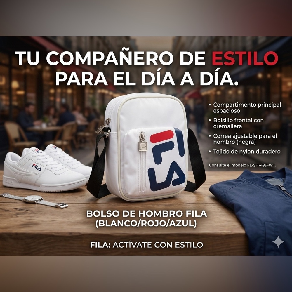 NEW Fila White Mini Shoulder Bag - Sporty Crossbody